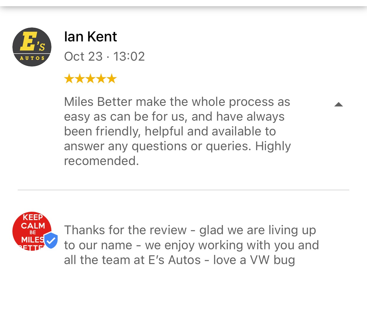 Ian Kent 5 star review